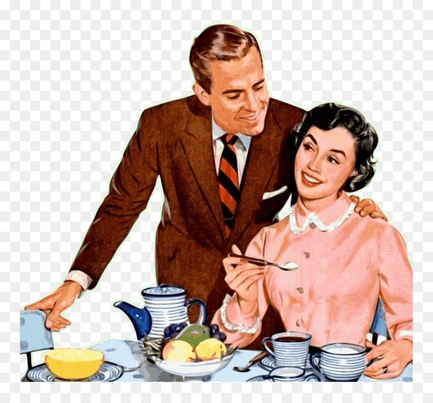 Vintage Couple Png, Transparent Png - breakfast png