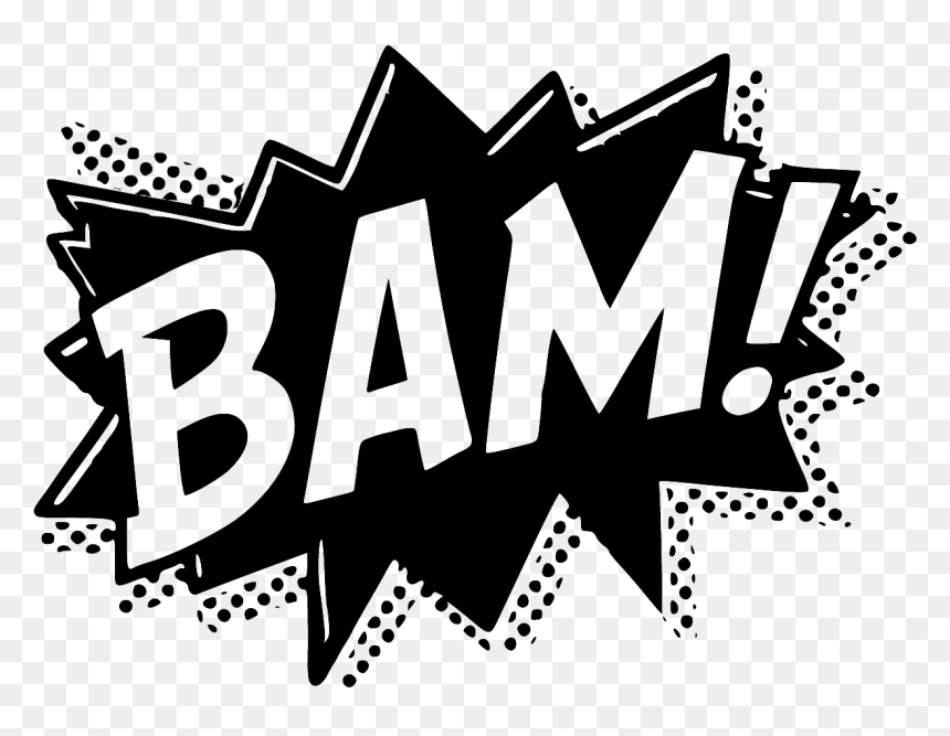 Comics Black And White Png, Transparent Png - pow png