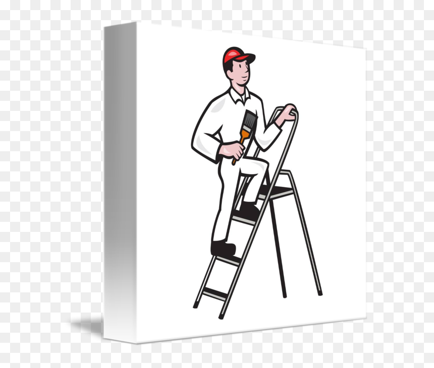 Desenho Pintor De Casa, HD Png Download - ladder png