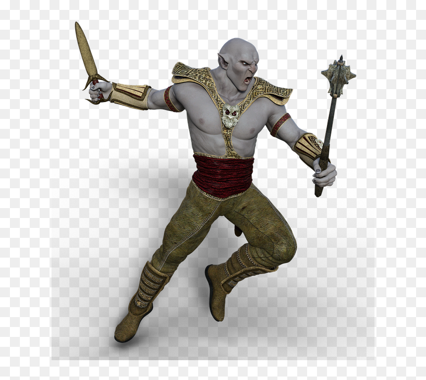 Ork, Warrior, Club, Sword, Fantasy, Mythical Creatures - Portable Network Graphics, HD Png Download - mythical creatures png