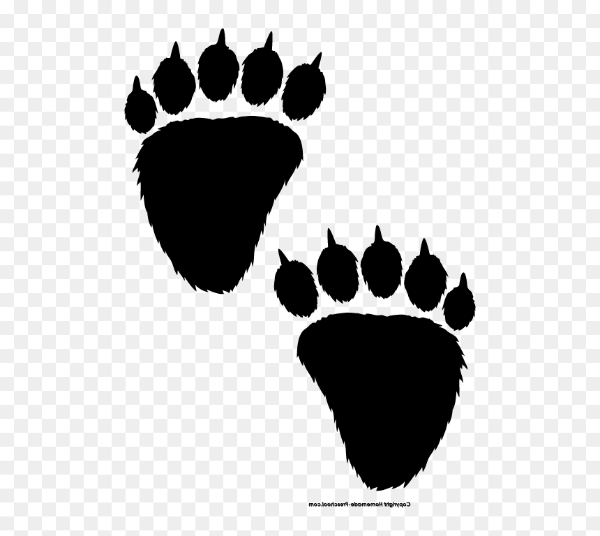 Bear Paw Print Clip Art - Bear Paw Print Clipart, HD Png Download - bear paw print png