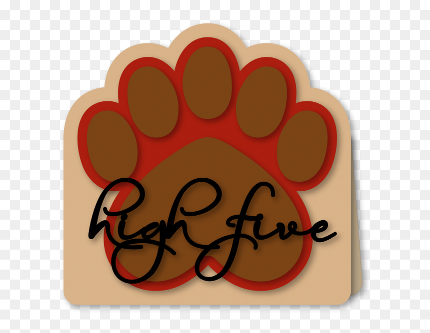 Bear Paw High Five Card - Circle, HD Png Download - bear paw print png