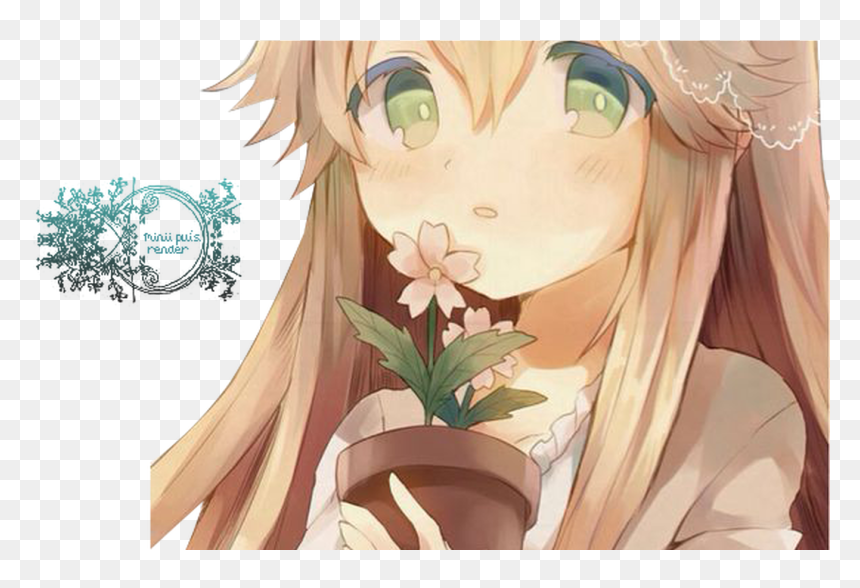 Transparent Flower Crown Png Tumblr - Small Anime Girl Cute, Png Download - anime flower png