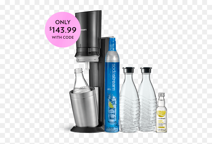 1101200010 - Sodastream Glass Bottles, HD Png Download - crystal pepsi png