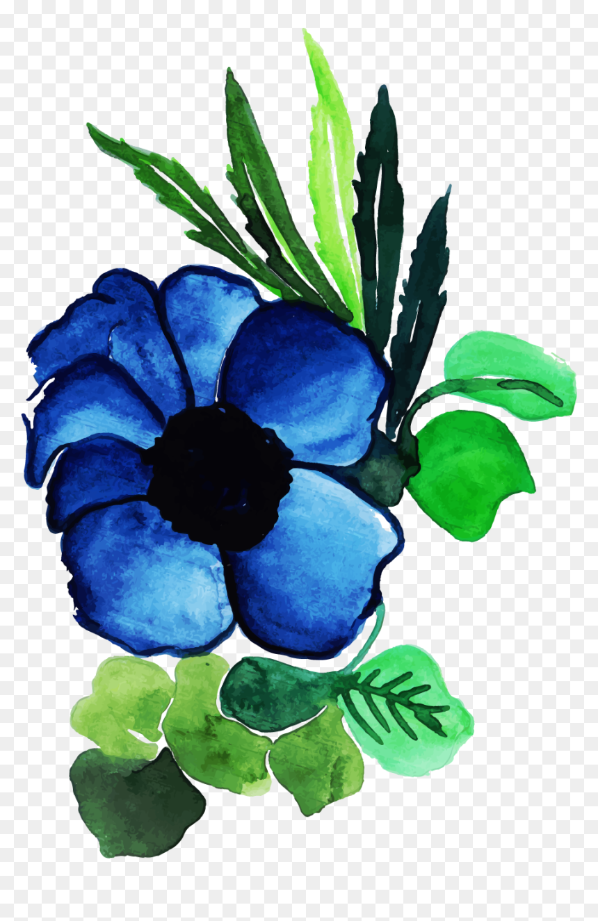 Blue Rose, HD Png Download - watercolor sunflower png