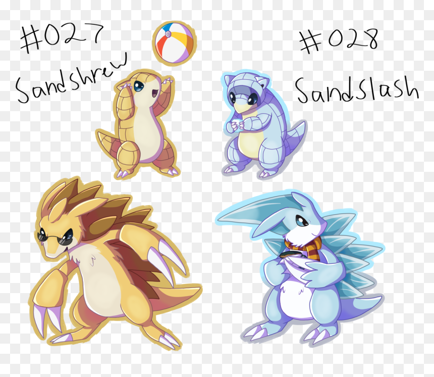 Sandshrew And Sandslashsandshrew And Sandslash - Cartoon, HD Png Download - sandslash png