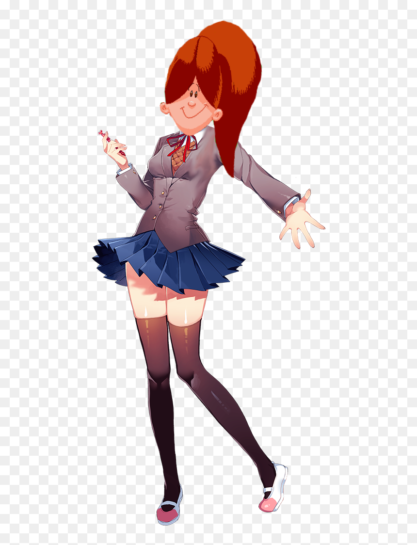 Doki Doki Literature Club Clothing Human Hair Color - Monika Doki Doki Png, Transparent Png - lol meme png