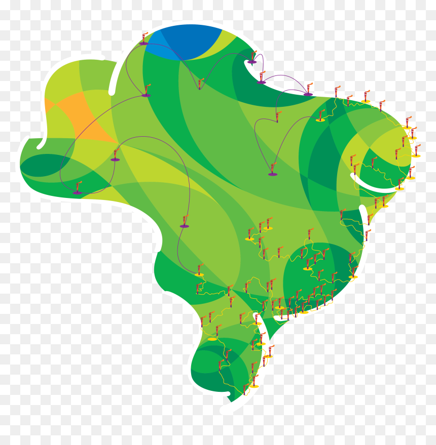 Mapa Brasil, HD Png Download - olympic torch png