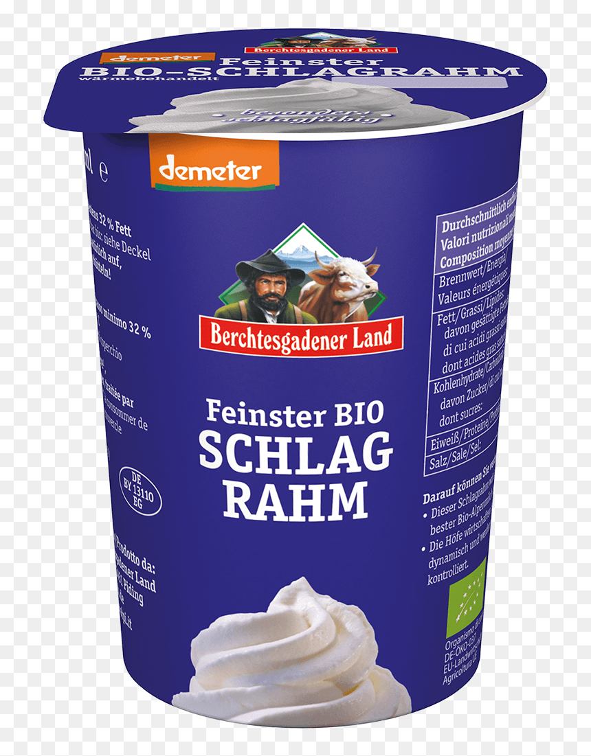 Finest Organic Whipped Cream, 200 G Pot - Berchtesgadener Land Bio Schlagrahm, HD Png Download - whip cream png