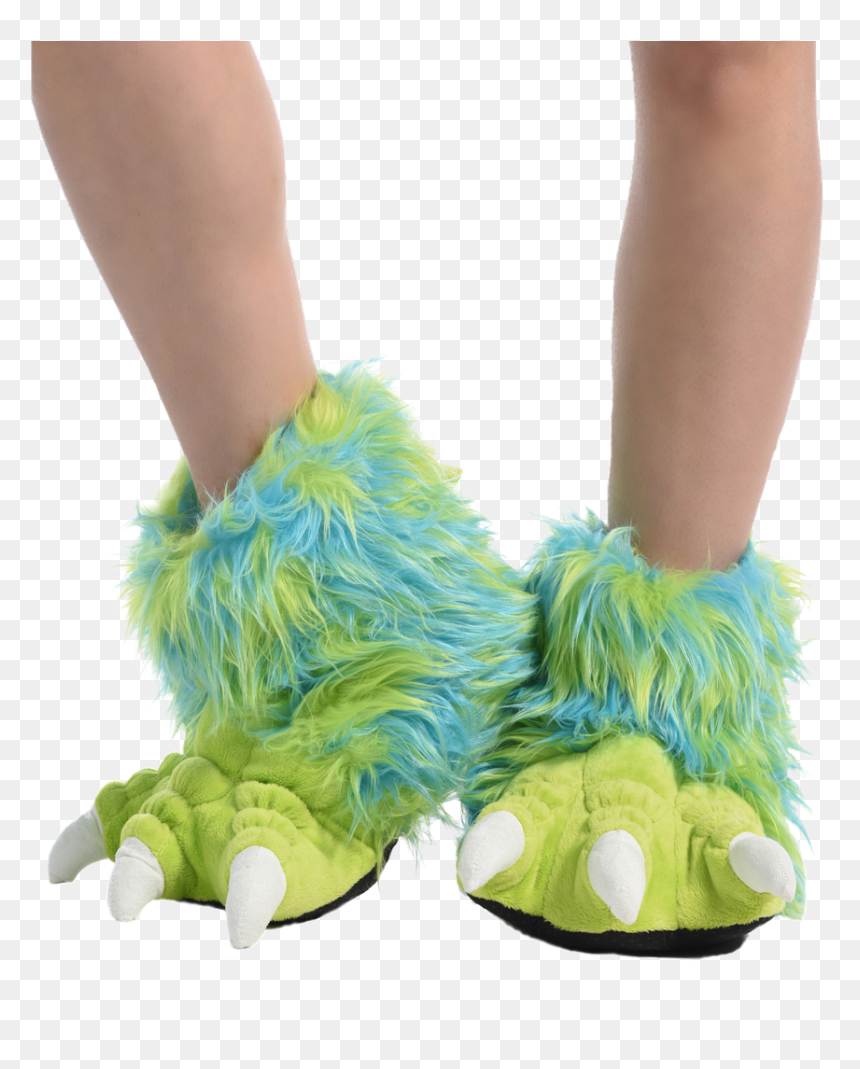 Green Monster - Monster Paw Slippers, HD Png Download - slippers png