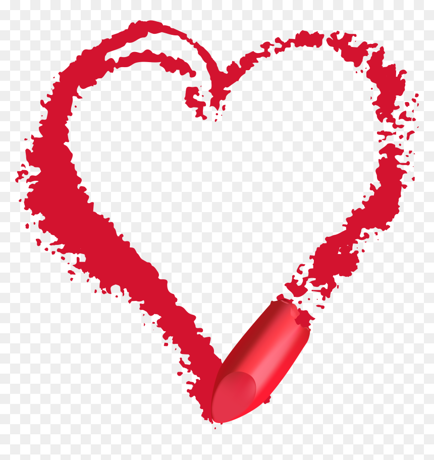 Lipstick Heart Transparent Clip Art Imageu200b Gallery, HD Png Download - red lipstick png