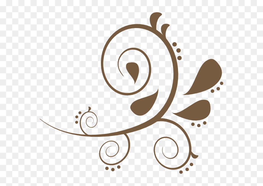 Brown Swirl Clip Art, HD Png Download - silver swirl png
