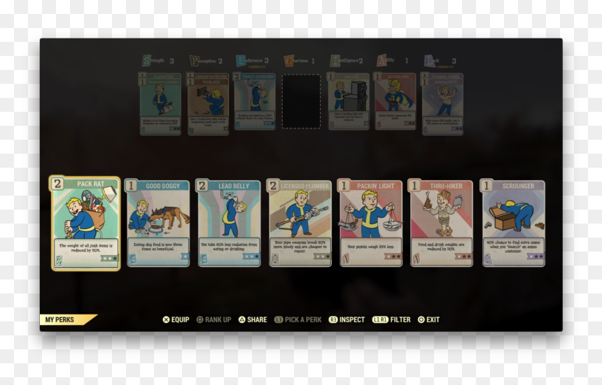 "a Selection Of Cards For Different Special Attributes" - Collectible Card Game, HD Png Download - fallout thumbs up png