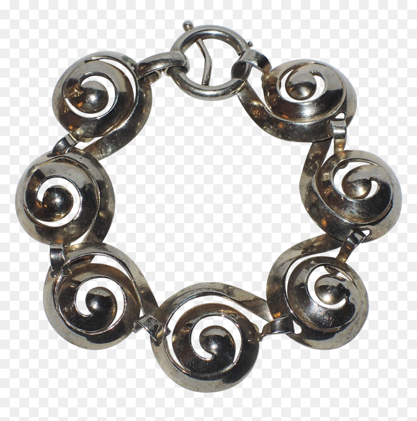 Bracelet, HD Png Download - silver swirl png