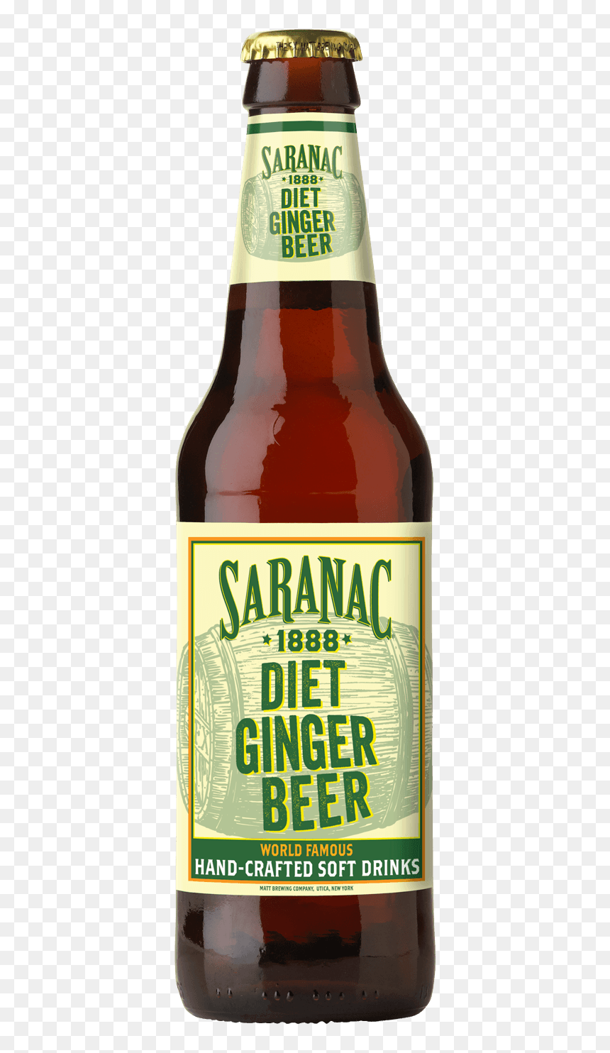 Saranac 1888 Diet Ginger Beer Bottle - Glass Bottle, HD Png Download - soft drinks png