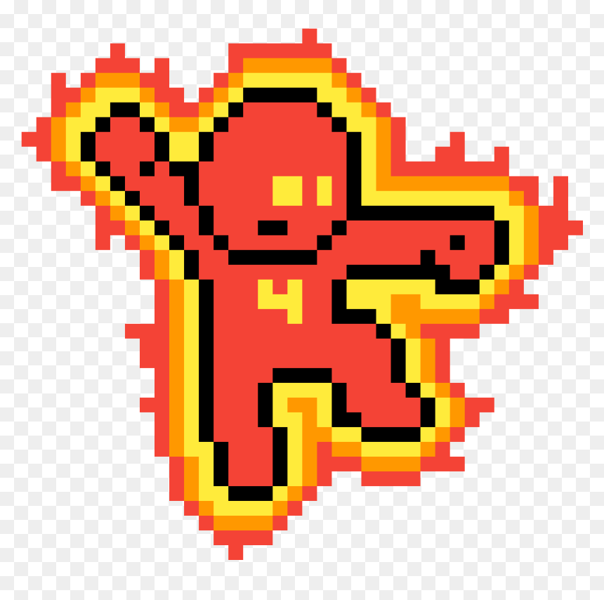 Human Torch Pixel Art, HD Png Download - fantastic 4 logo png