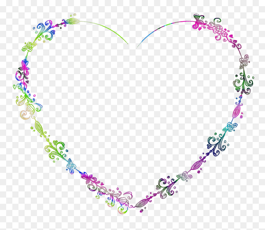Frame Heart Gold Png, Transparent Png - rainbow frame png