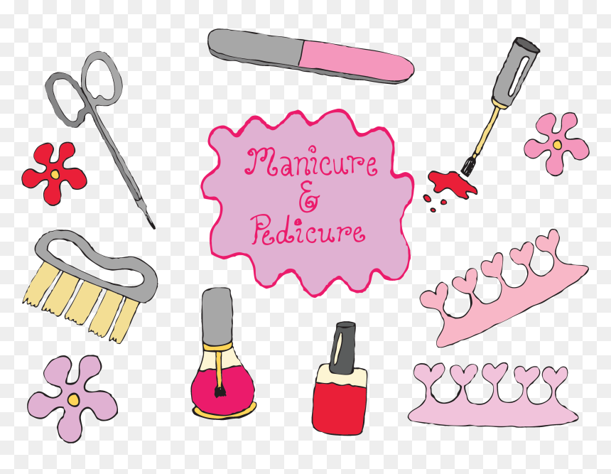 Transparent Cosmetic Clipart - Free Manicure And Pedicure, HD Png Download - pedicure png