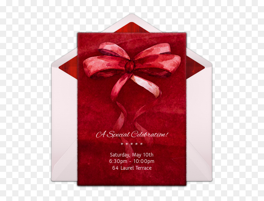 Customizable Watercolor Ribbon Online Invitations - Gift Wrapping, HD Png Download - box.png