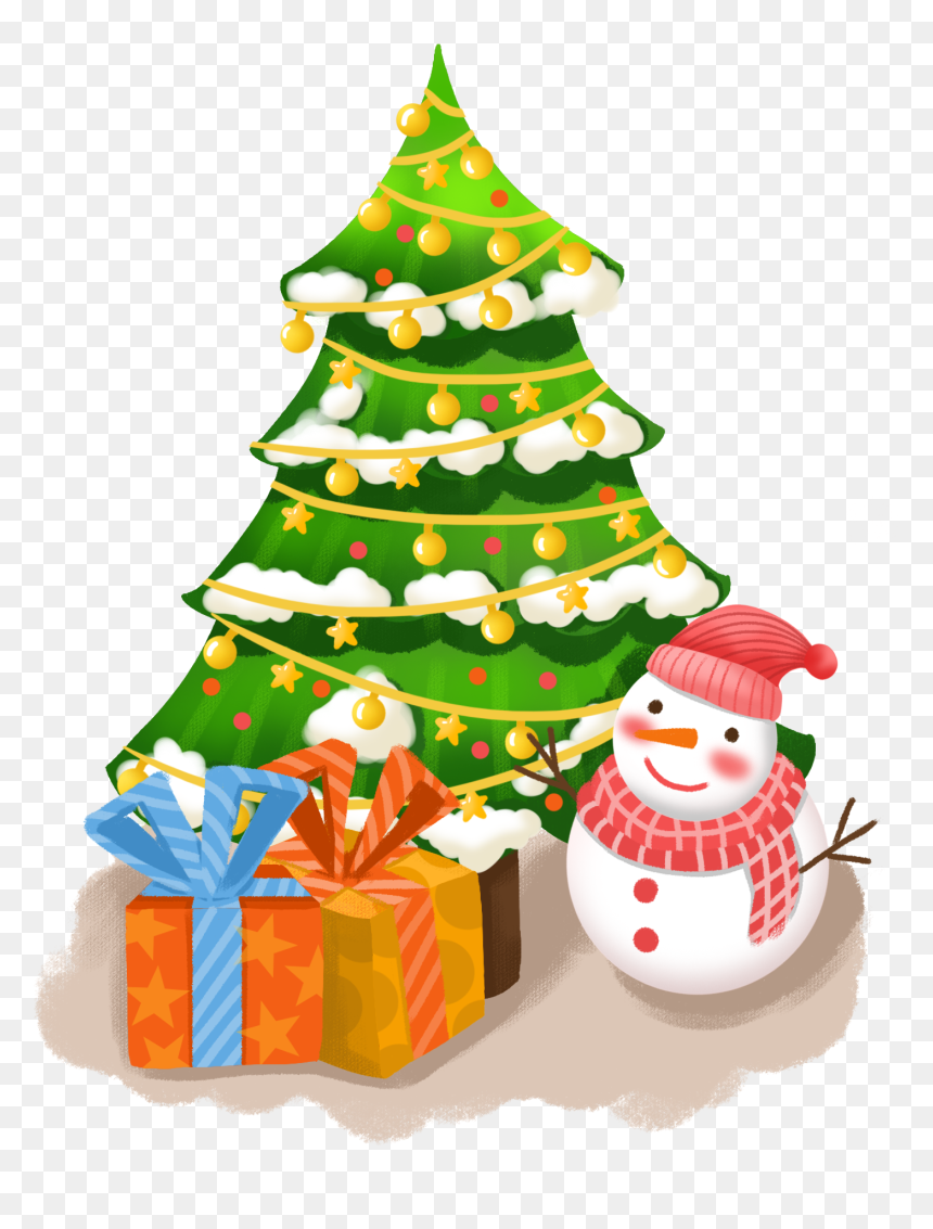 Transparent Christmas Tree With Gifts Clipart - กล่อง ของขวัญ รูป ต้น คริสต์มาส, HD Png Download - winter trees png
