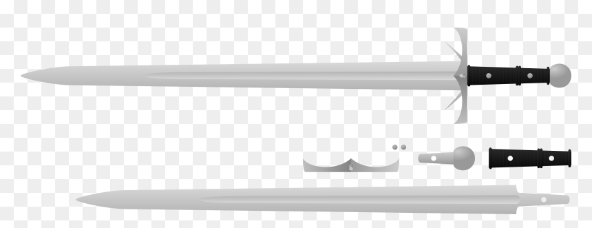 Katana Clipart Vector - Monochrome, HD Png Download - katana sword png