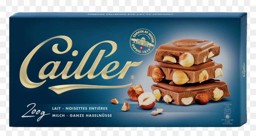 Milk Chocolate Tablet With Hazelnuts 200g - Cailler Chocolate, HD Png Download - hazelnut png