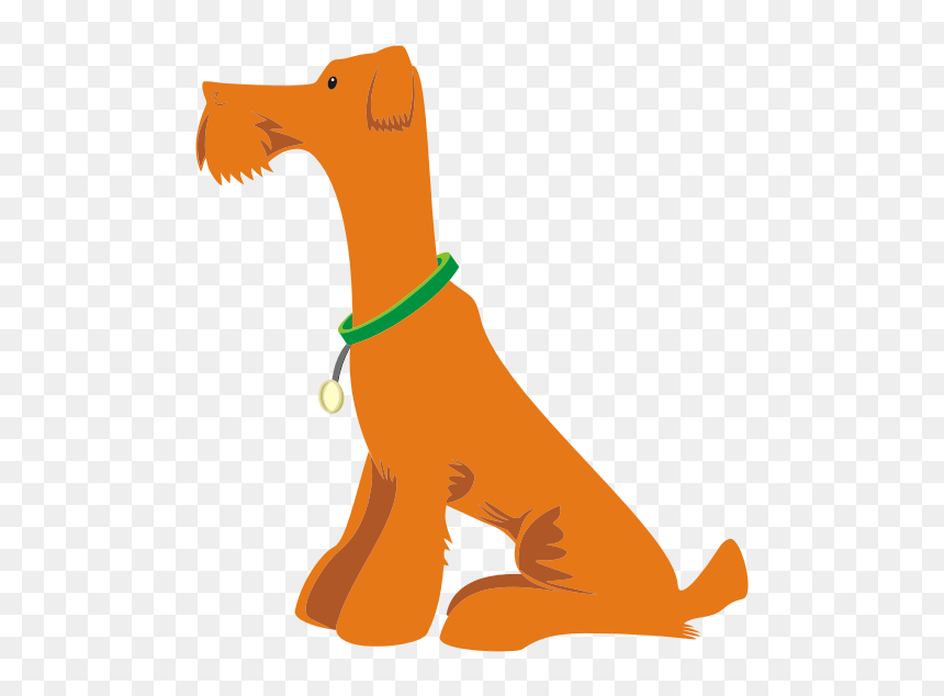 Orange Dog Sitting - Dog Sitting Clipart Png, Transparent Png - sitting dog silhouette png