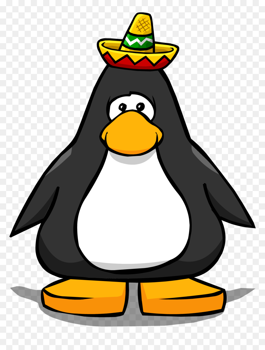 Mini Sombrero From A Player Card - Penguin With A Santa Hat, HD Png Download - sombrero charro png