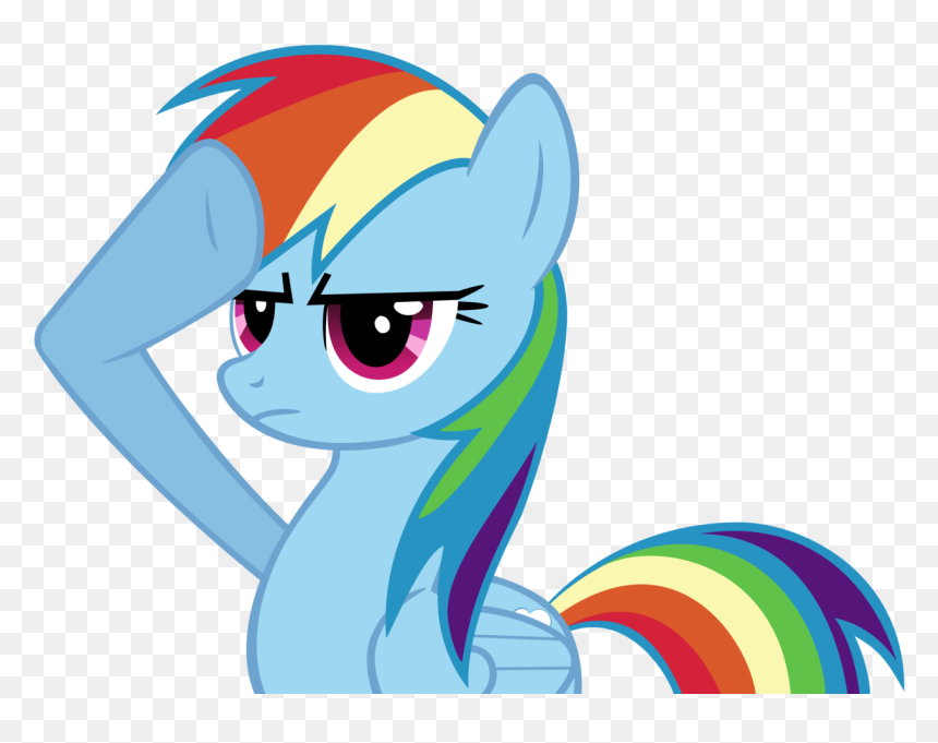Rainbow Dash Pensando - Rainbow Dash Salute, HD Png Download - pensando png