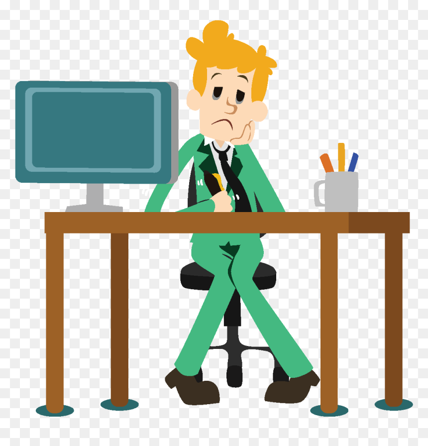 Desenhos Animados Do Escritório Pensando Elementos - Ambiente De Trabalho Toxico, HD Png Download - pensando png