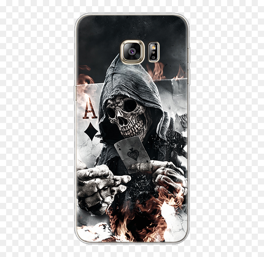 Skeleton With Ace Of Diamonds, HD Png Download - galaxy s6 png