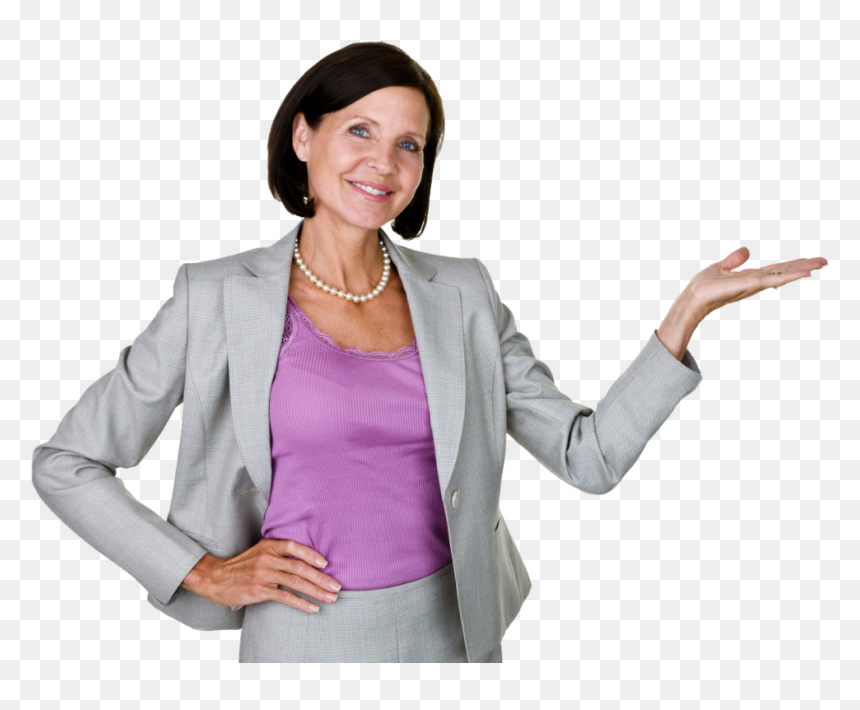 Woman With Hand Out - Formal Wear, HD Png Download - hand out png