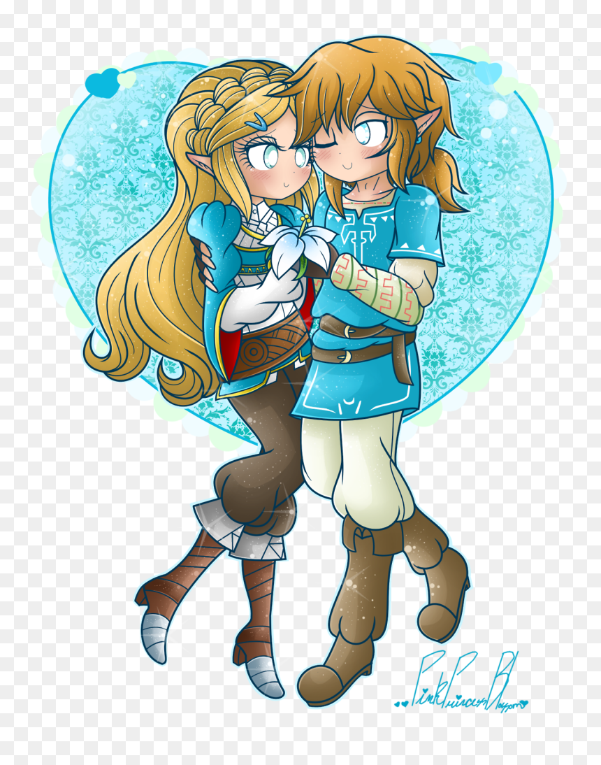 Botw Zelda X Link - Link X Zelda, HD Png Download - botw png