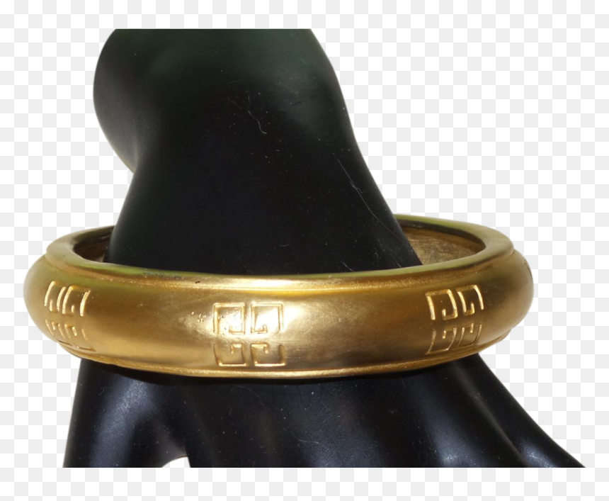 Signed Givenchy Bracelet In 22kt Gold Overlay - Bangle, HD Png Download - gold overlay png