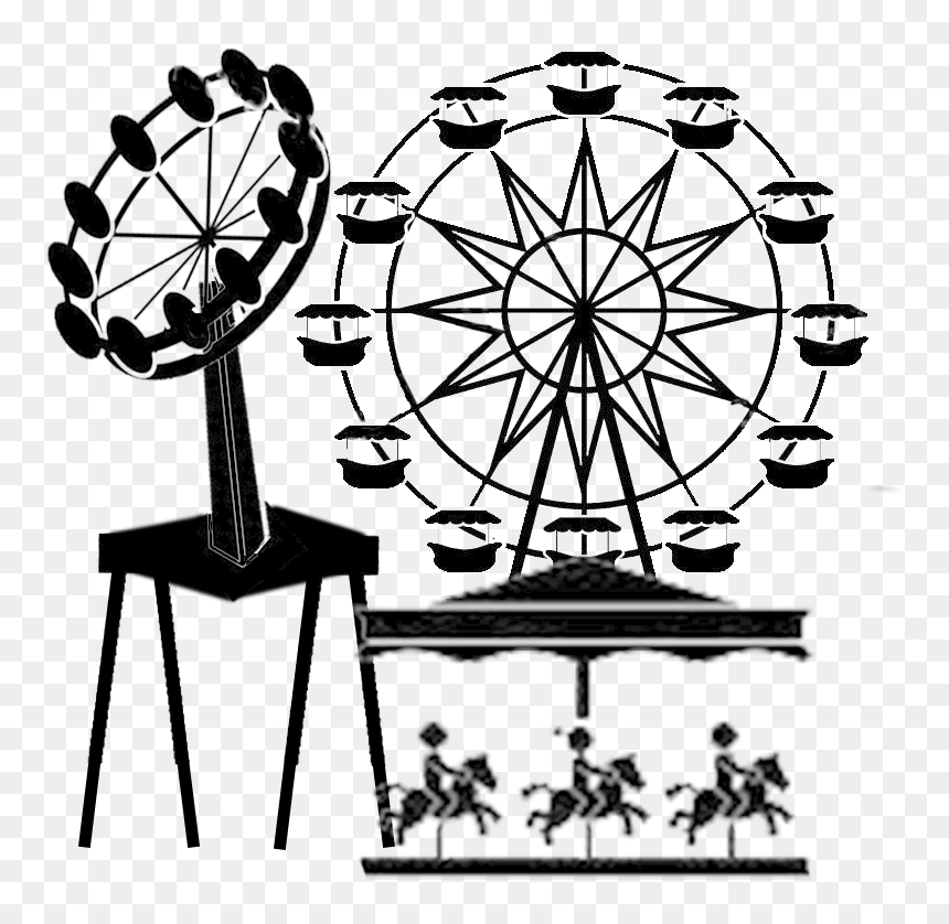 Industry Architectural Engineering Clip Art - Transparent Carnival Rides Png, Png Download - ferris wheel silhouette png