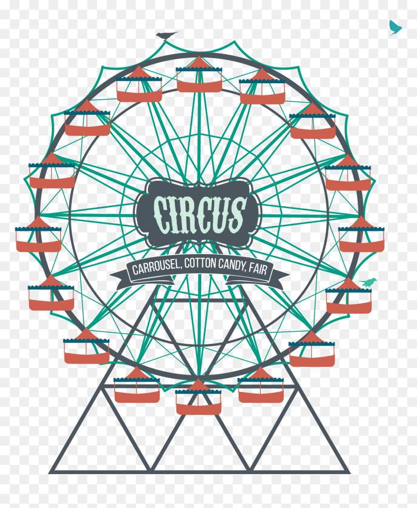 Ferris Wheel Amusement Park Clip Art - Clipart Scary Ferris Wheel, HD Png Download - ferris wheel silhouette png