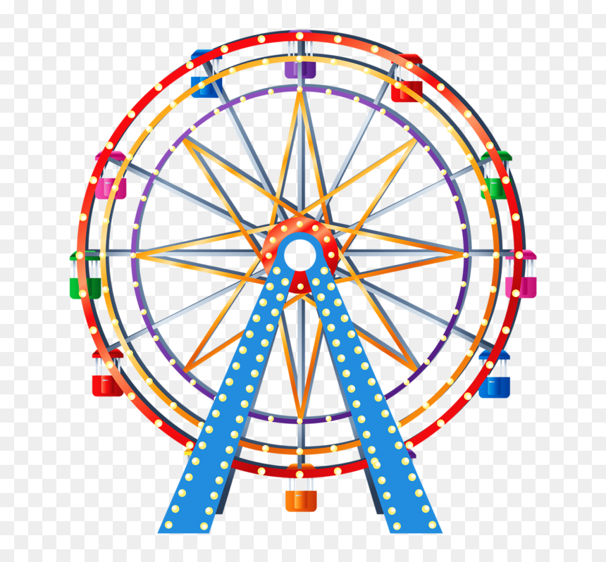 Red Clipart Ferris Wheel - Transparent Ferris Wheel Clipart, HD Png Download - ferris wheel silhouette png