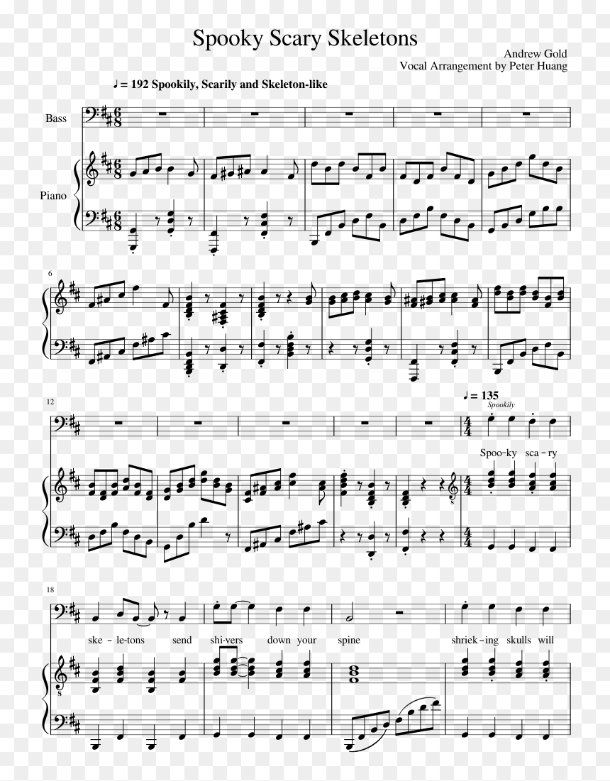 History Maker Partitura Violin, HD Png Download - spooky skeleton png