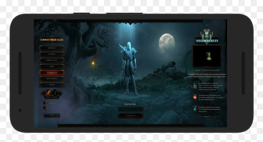 Diablo Iii Mobile Choose Class - Smartphone, HD Png Download - diablo 3 logo png