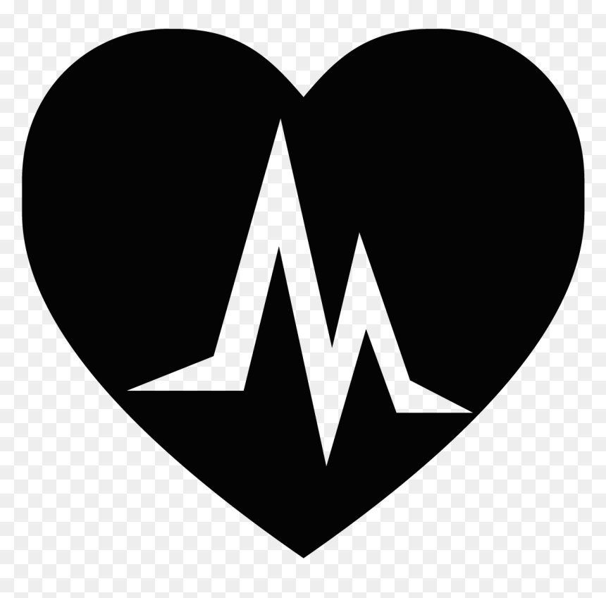 Logo Heart Electrocardiography Black - Transparent Black Heart, HD Png Download - plane logo png