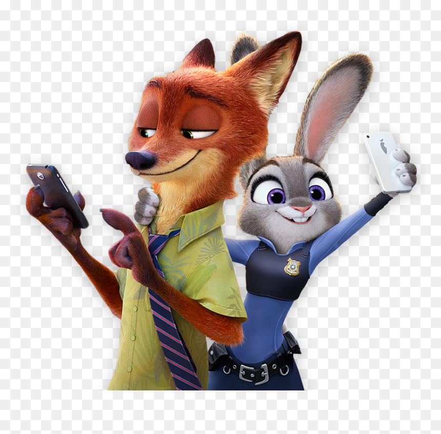 Nickandjudy Selfies - Nick Wilde Judy Hopps Png, Transparent Png - nick png
