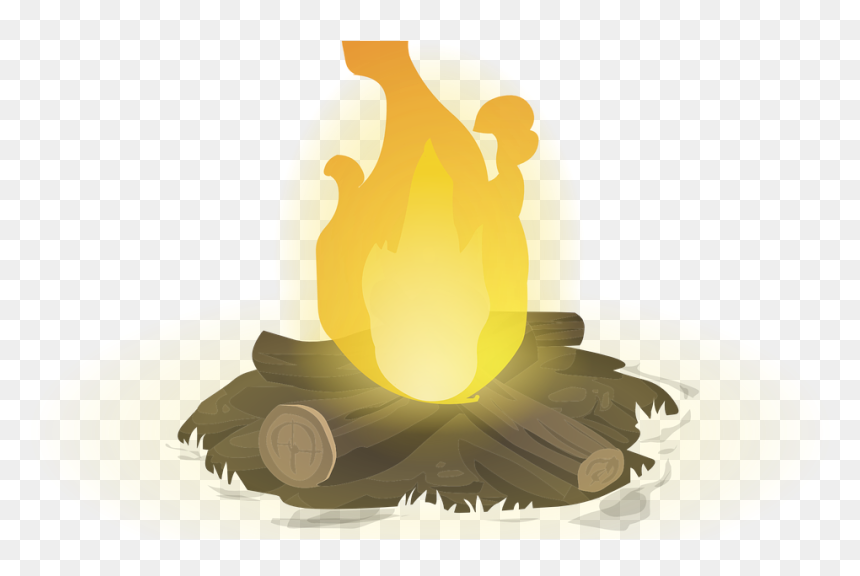 Camp Fire Logs Clipart, HD Png Download - flame silhouette png