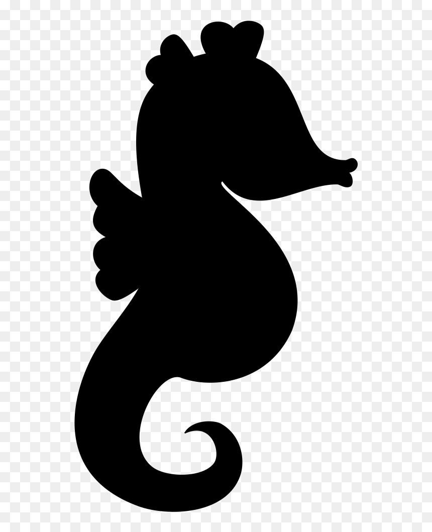 Seahorse Clip Art Character Silhouette Fiction - Seahorse Silhouette, HD Png Download - sea horse png
