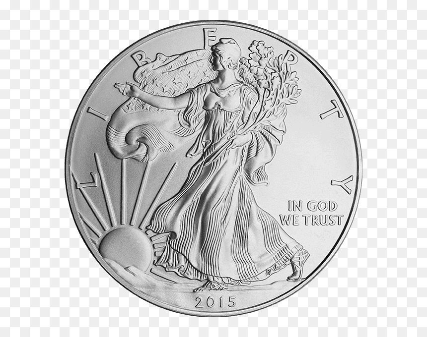 Silver Bullion Coins - American Silver Eagle Png, Transparent Png - silver coin png