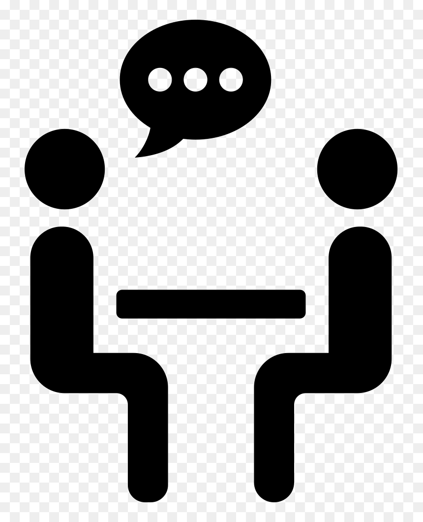 Two Persons Talking Sharing Sitting On A Table, HD Png Download - talking icon png