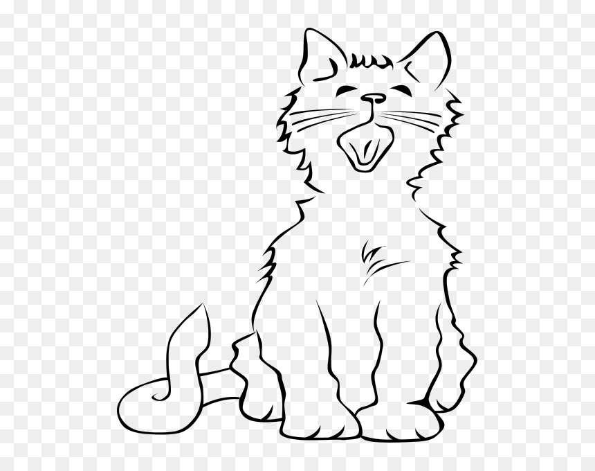 Black Cat Kitten Meow Clip Art - Cat Meow Clip Art, HD Png Download - meow png