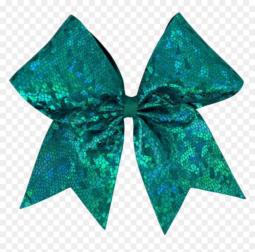 Teal Cracked Ice I Love Cheer® Hair Bow - Teal Hair Bow Transparent, HD Png Download - cheer bow png