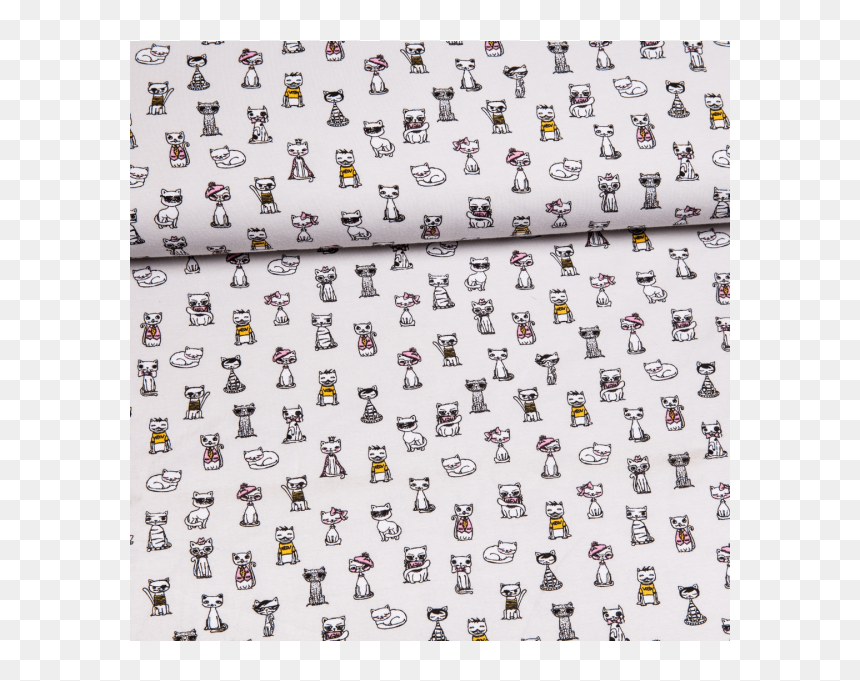 Cotton Jersey Printed Meow Meow Multicolored - Dress, HD Png Download - meow png