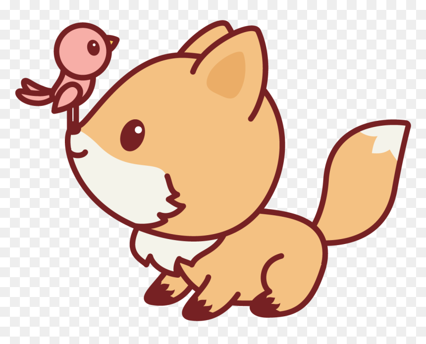Bird Nerdy Fox - Fox Kawaii Png, Transparent Png - baby fox png
