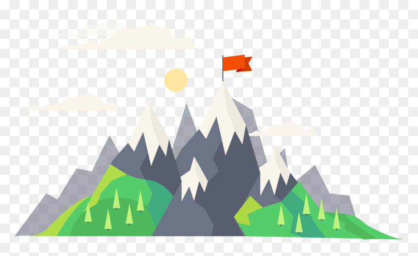 Transparent Mountain Vector Png - Top Of The Mountain Png, Png Download - mountain cartoon png